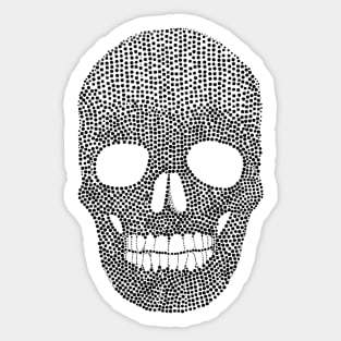 Black Polka Dot Skull Sticker